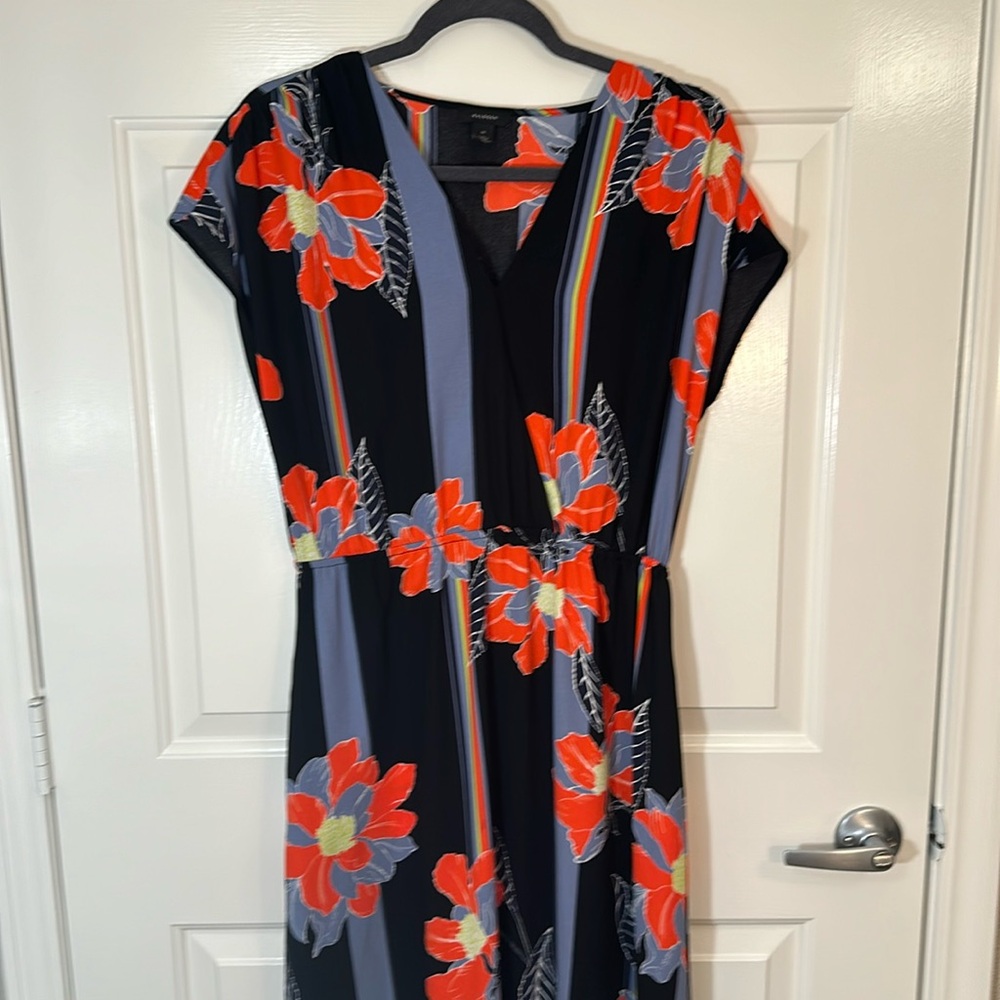 Halogen Red-Orange Flower Print Maxi